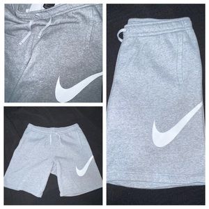Grey Nike Sweatshorts with Swoosh